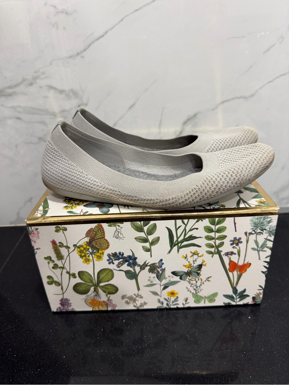 Women’s Gray Knit Ballet Flats 8.5 - Picture 3 of 6